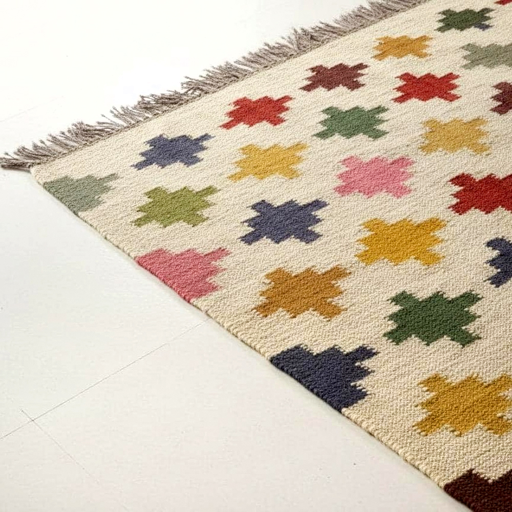 Handmade Multicolor Jute Vintage Dhurrie For Home